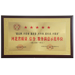 河北省質量、信譽、服務滿意示范單位