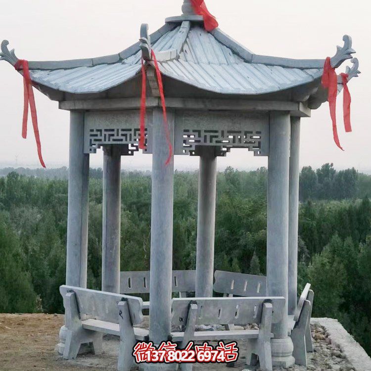 精致大理石雕涼亭，讓您在公園乘涼休息