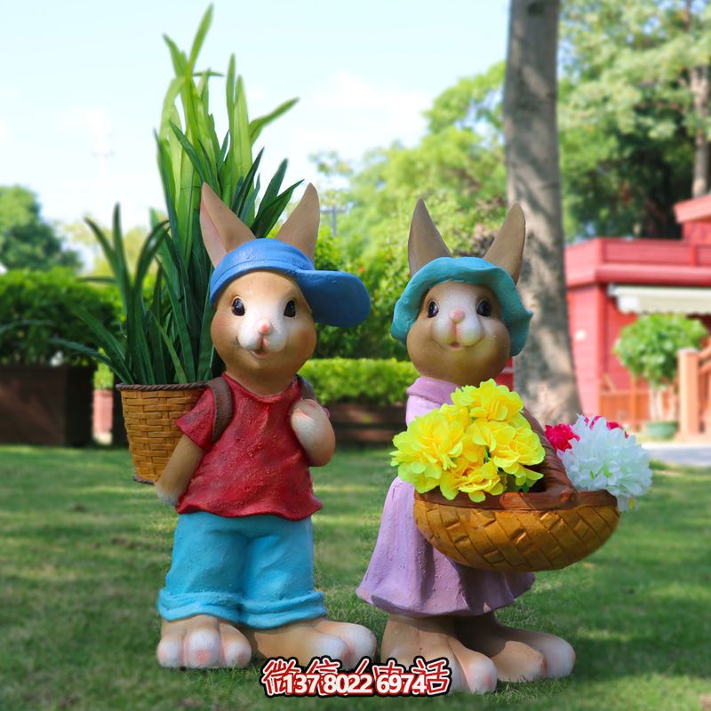 玻璃鋼兔子雕塑，只有可愛而不失大氣！