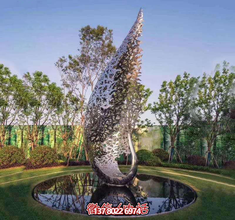 鳳凰不銹鋼雕塑，美化園林景觀