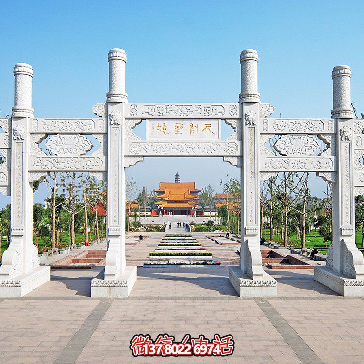 精美大理石石雕多門牌坊雕塑，讓你領略大理景區的精彩