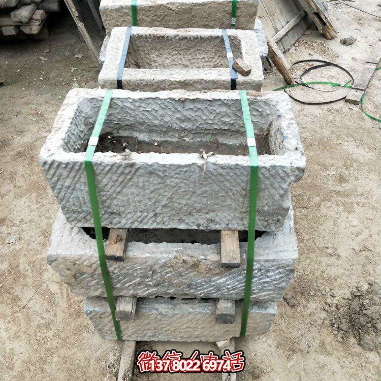 傳統(tǒng)工藝雕刻大理石擺件，點(diǎn)綴老石槽庭院造景