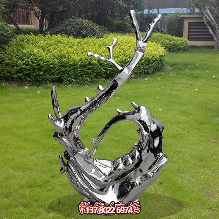 藝術(shù)海浪不銹鋼鏡面創(chuàng)意雕塑水景