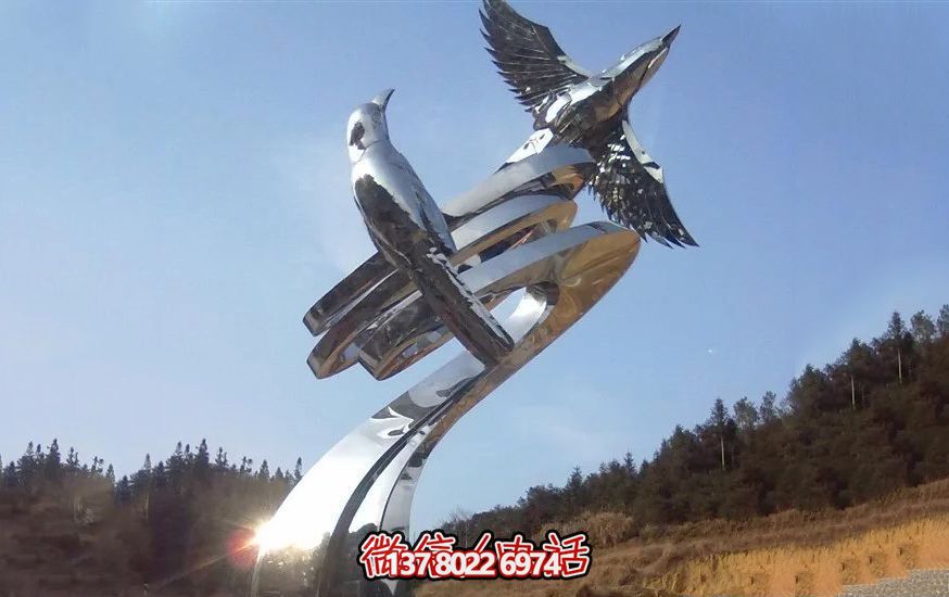 不銹鋼和平鴿雕塑，營(yíng)造和諧的園林景觀