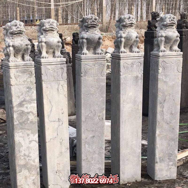 精美大理石獅子拴馬柱,點綴庭院園林 精美大理石獅子拴馬柱,點綴庭院園林
