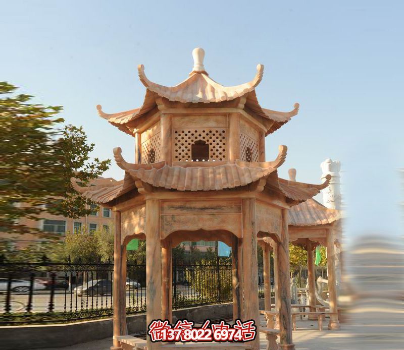 雙層涼亭,讓晚霞紅彩點綴庭院 雙層涼亭,讓晚霞紅彩點綴庭院