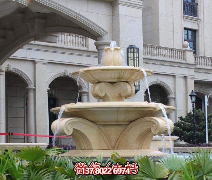 歐式風(fēng)格大理石噴泉雕塑，美化酒店、廣場(chǎng)、景觀