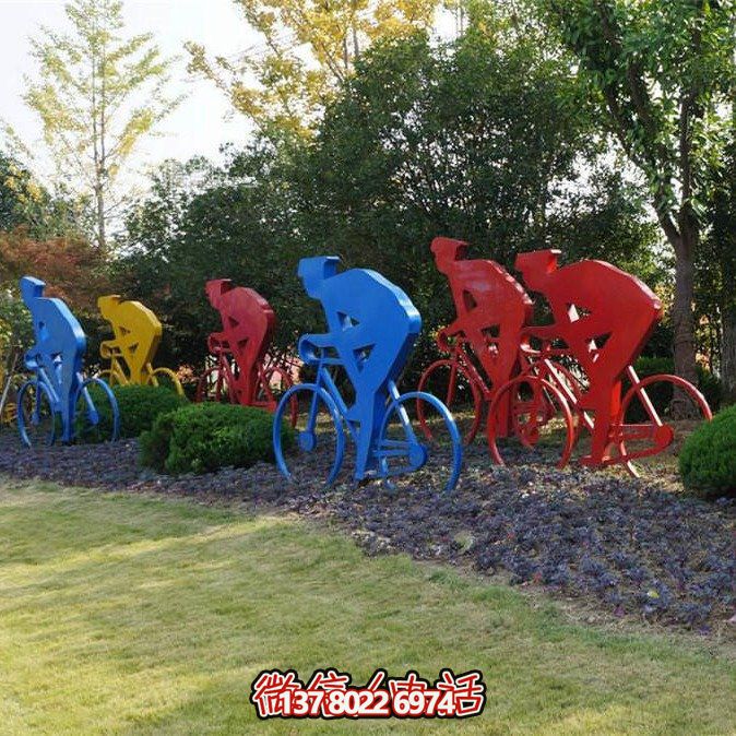 不銹鋼剪影賽車擺件，點綴公園草坪