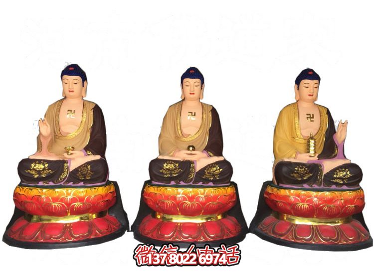 玻璃鋼仿真彩繪如來佛祖供奉雕塑，擁有神秘而又寧靜的氣息