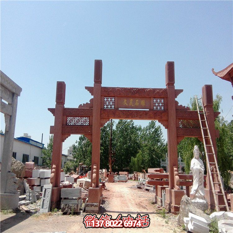 仿古雕塑擺件，青石大理石裝飾門樓牌樓牌坊村口
