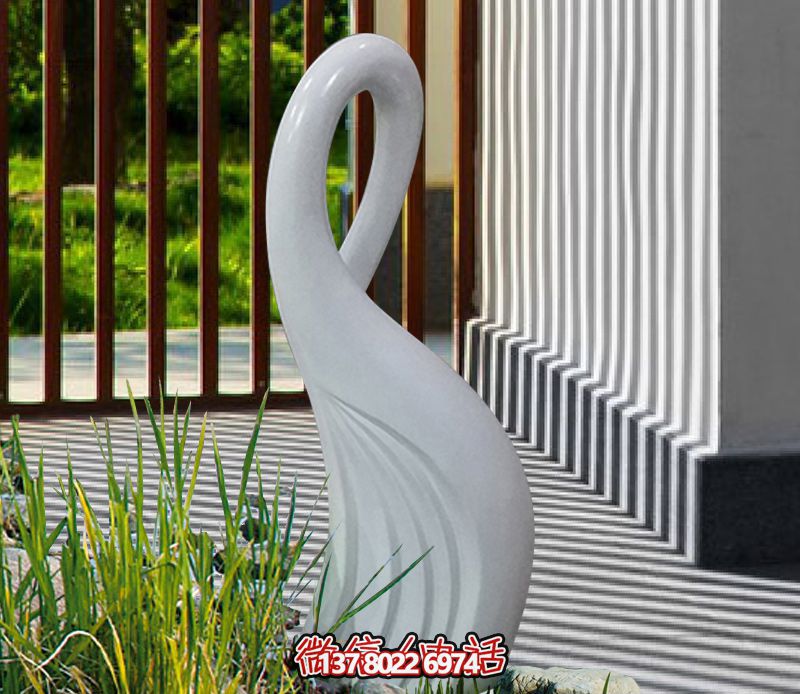 別墅室外抽象創意個性玻璃鋼天鵝雕塑 別墅室外抽象創意個性玻璃鋼天鵝雕塑