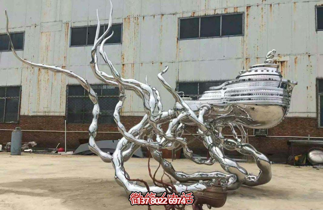 商業街戶外擺放造型奇特鏡面不銹鋼船雕塑 商業街戶外擺放造型奇特鏡面不銹鋼船雕塑