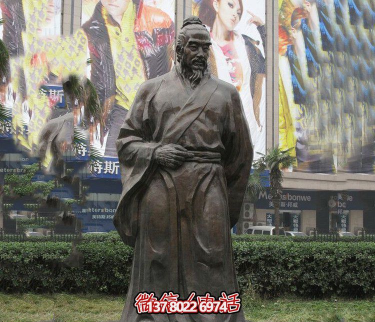 商場商業街鑄造古代名人李時珍銅雕塑 商場商業街鑄造古代名人李時珍銅雕塑
