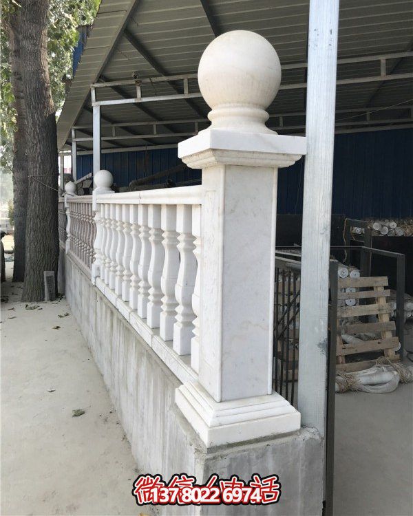 別墅庭院漢白玉陽臺樓梯花瓶柱護(hù)欄景觀雕塑