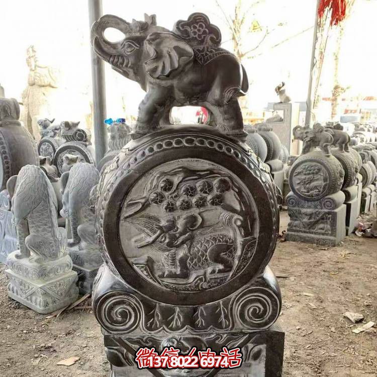 家用門(mén)口青石石雕抱鼓石雕塑