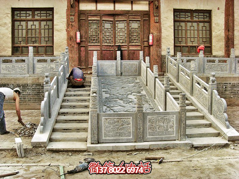 景點臺階走廊護欄青石浮雕欄桿 景點臺階走廊護欄青石浮雕欄桿