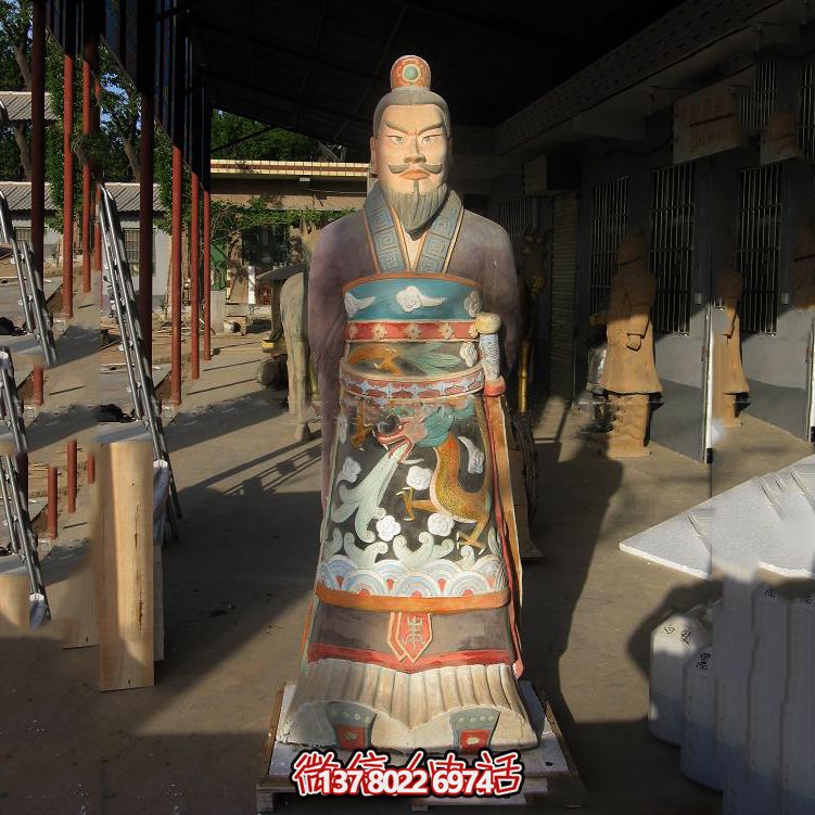 廣場(chǎng)園林玻璃鋼彩繪秦始皇塑像 廣場(chǎng)園林玻璃鋼彩繪秦始皇塑像