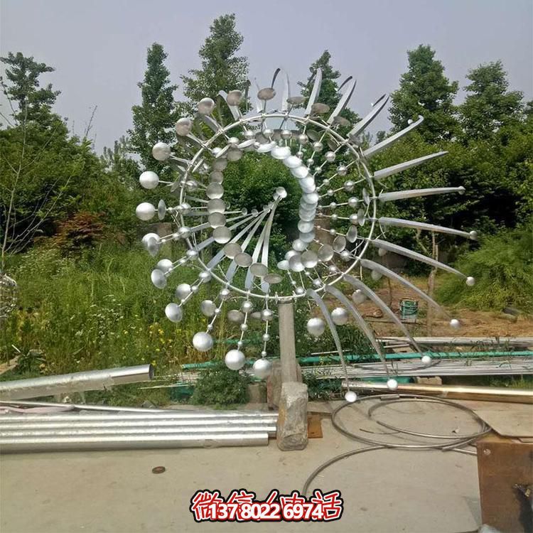 不銹鋼抽象太陽(yáng)花發(fā)光廣場(chǎng)亮化景觀雕塑