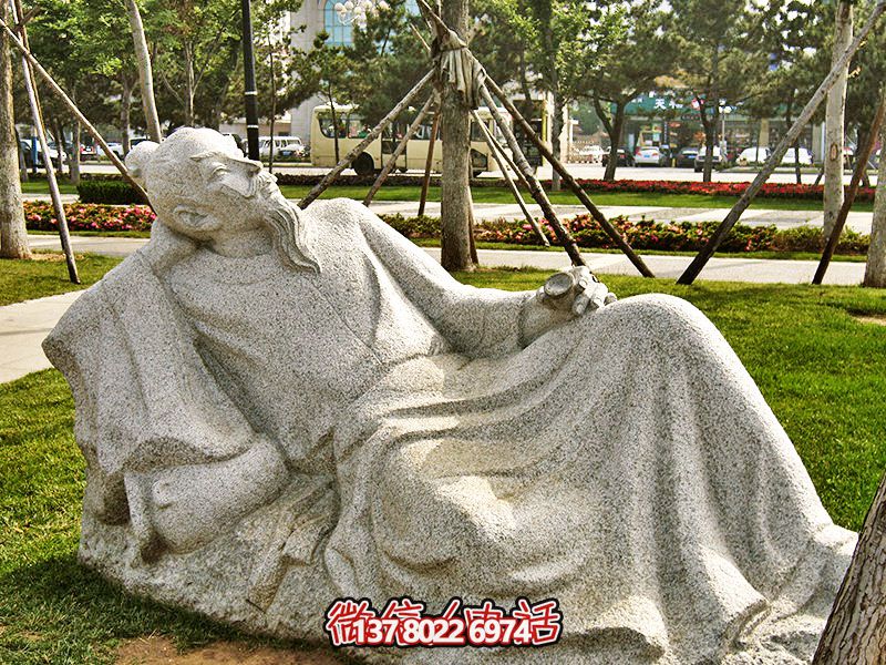 園林別墅景觀唐朝浪漫詩(shī)人李白砂巖雕塑 園林別墅景觀唐朝浪漫詩(shī)人李白砂巖雕塑