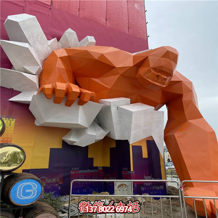 廣場玻璃鋼切面猩猩彩繪大象動(dòng)物雕塑