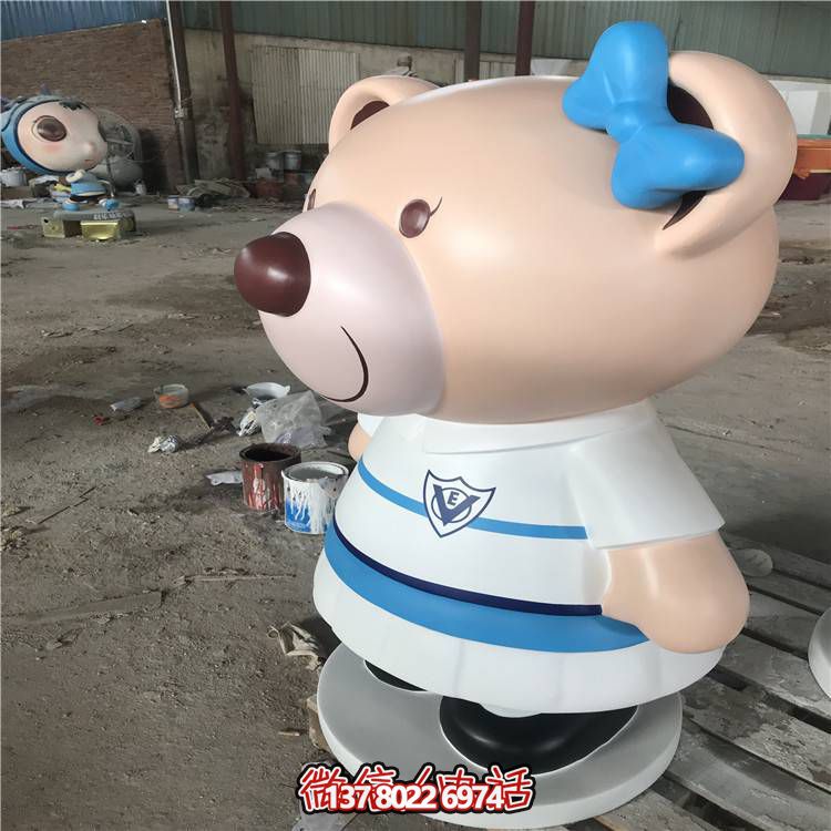 商場(chǎng)游樂場(chǎng)幼兒園玻璃鋼卡通美陳擺件小熊