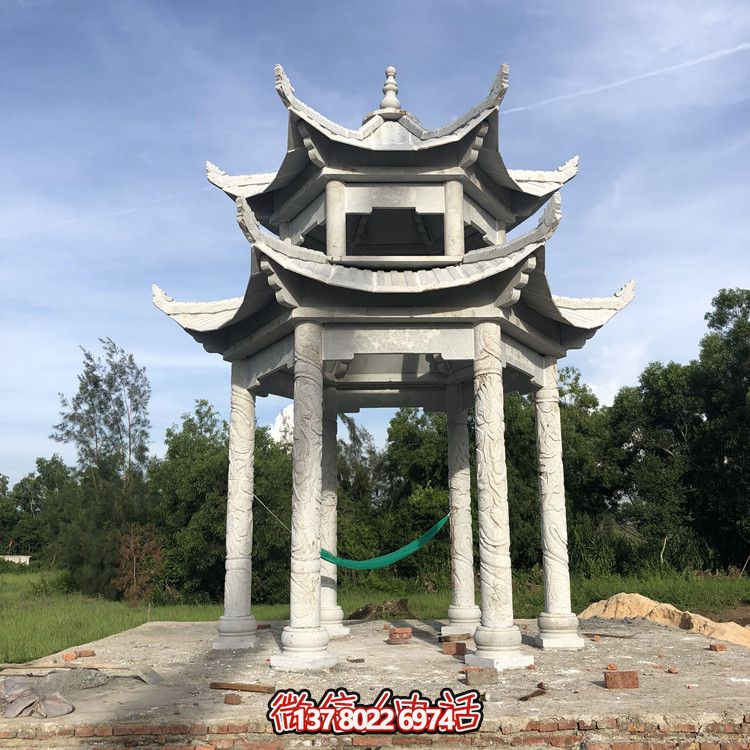 小區(qū)村莊戶外休息雙層青石涼亭 小區(qū)村莊戶外休息雙層青石涼亭