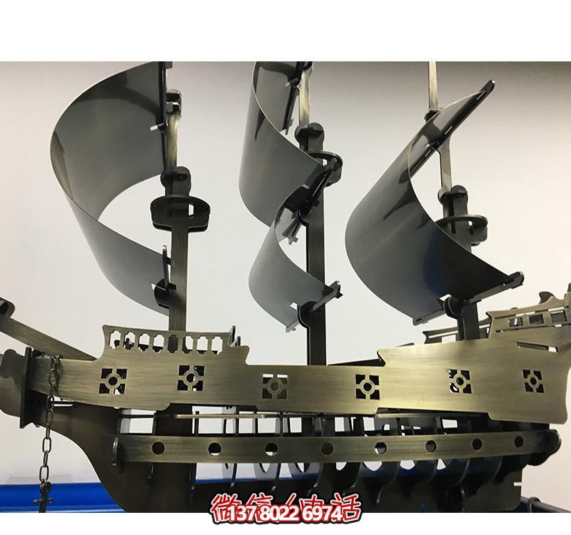 室內裝飾擺放鍛造切面不銹鋼船雕塑 室內裝飾擺放鍛造切面不銹鋼船雕塑