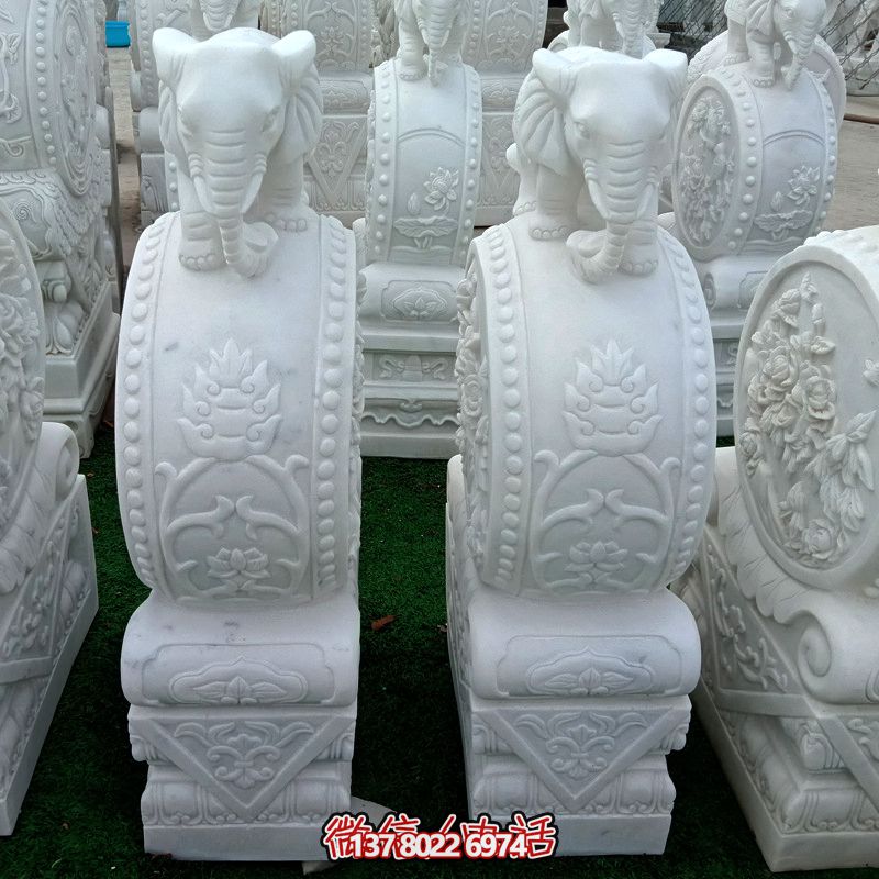 漢白玉吉祥小象別墅門(mén)口擺放抱鼓石仿古雕刻 漢白玉吉祥小象別墅門(mén)口擺放抱鼓石仿古雕刻