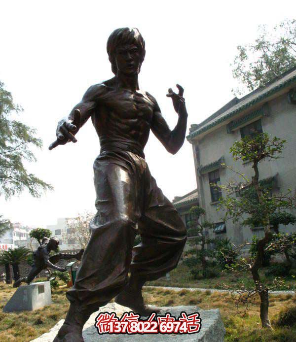 戶外景區銅雕功夫明星李小龍雕塑 戶外景區銅雕功夫明星李小龍雕塑