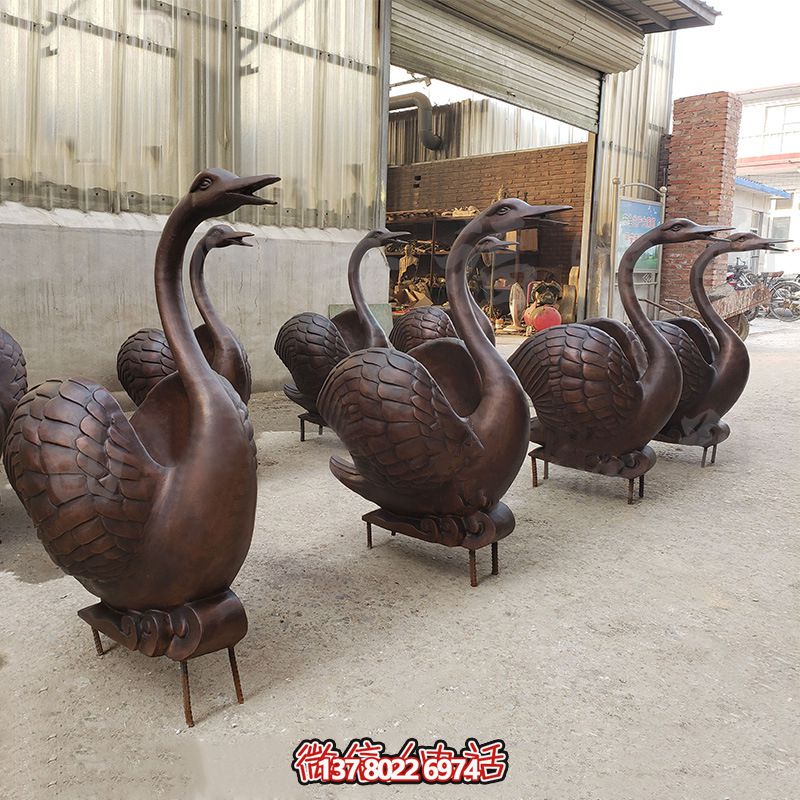 別墅銅鑄噴金烤漆創意工藝天鵝雕塑 別墅銅鑄噴金烤漆創意工藝天鵝雕塑
