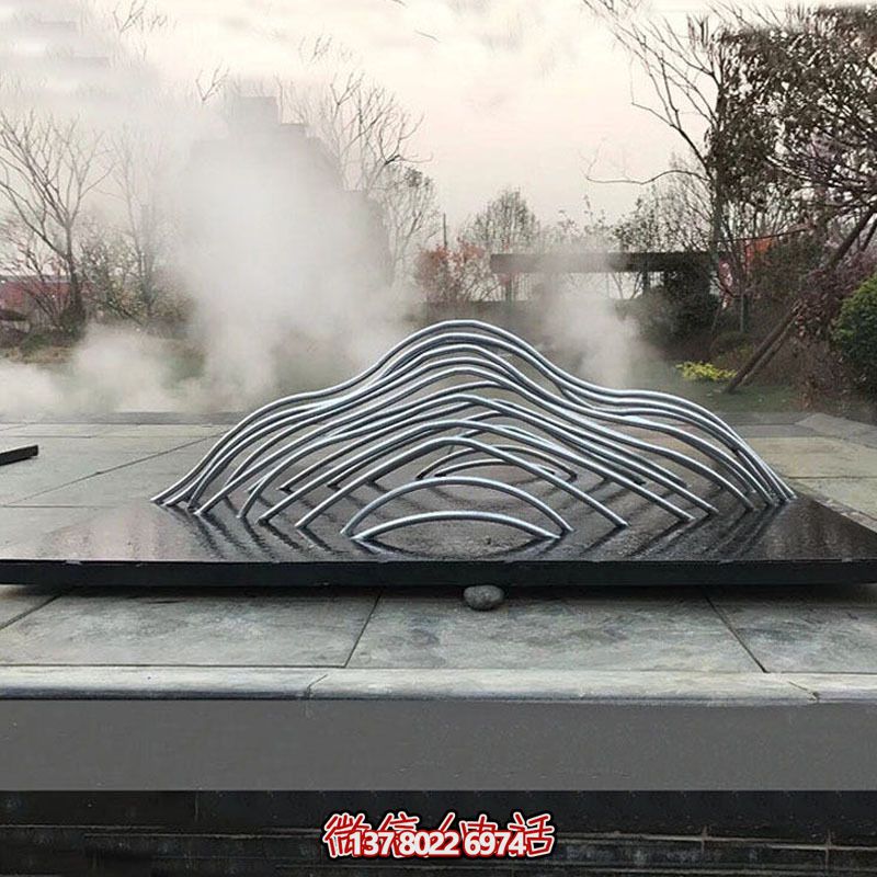 景區園林抽象不銹鋼假山室外水景 景區園林抽象不銹鋼假山室外水景
