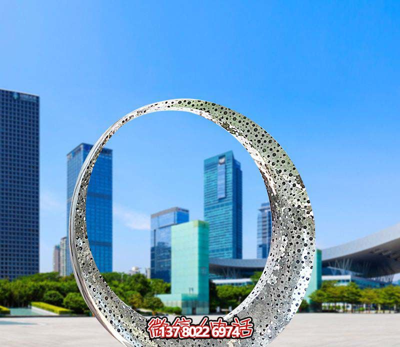 公園創(chuàng)意不銹鋼鏤空城市抽象圓環(huán)雕塑 公園創(chuàng)意不銹鋼鏤空城市抽象圓環(huán)雕塑
