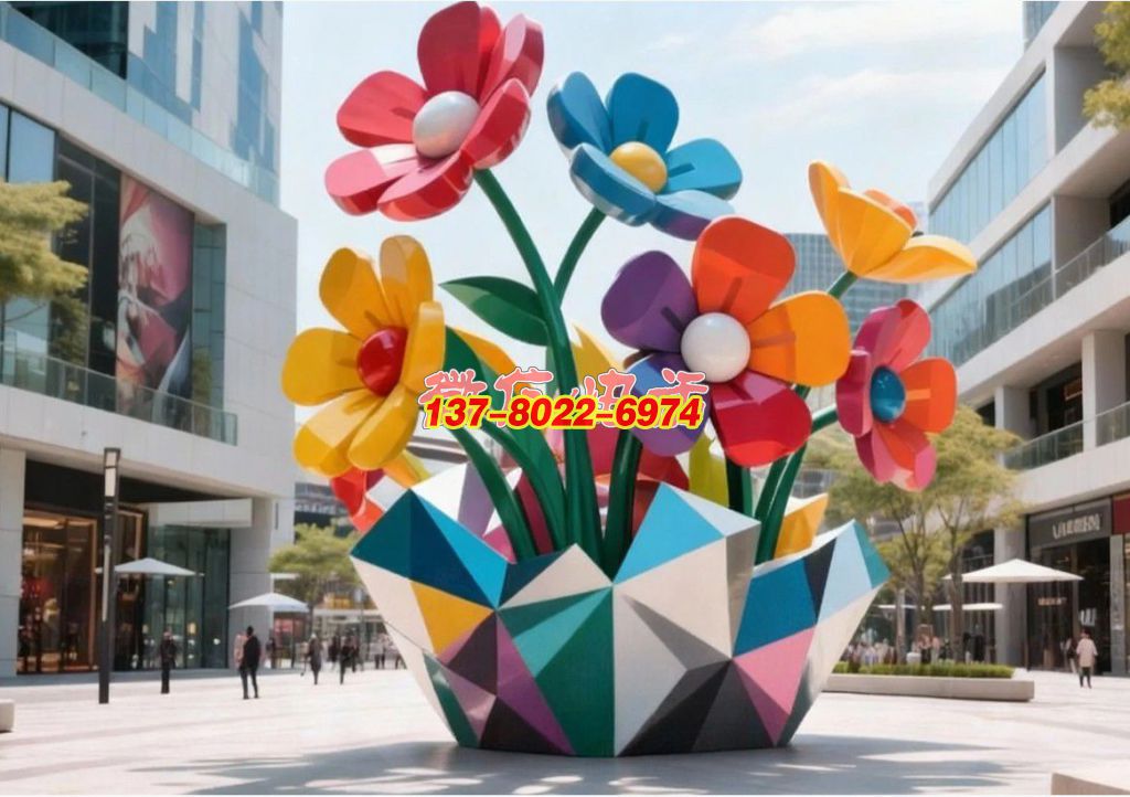 《綻城?綺夢花簇》：都市園林里的不銹鋼景觀，盛綻彩色花束織就鮮活日常