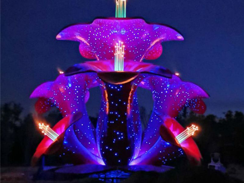 不銹鋼泡桐花雕塑 不銹鋼泡桐花雕塑